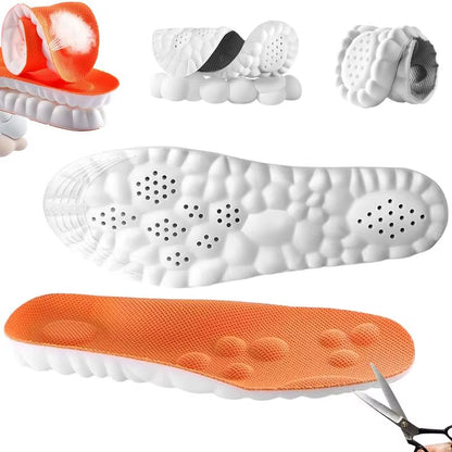 1Pcs 4D Soft Shoes Insoles for Feet Plantar Fasciitis Insoles Arch Support Orthopedic Inserts Sports Shock Absorption Shoe Pads